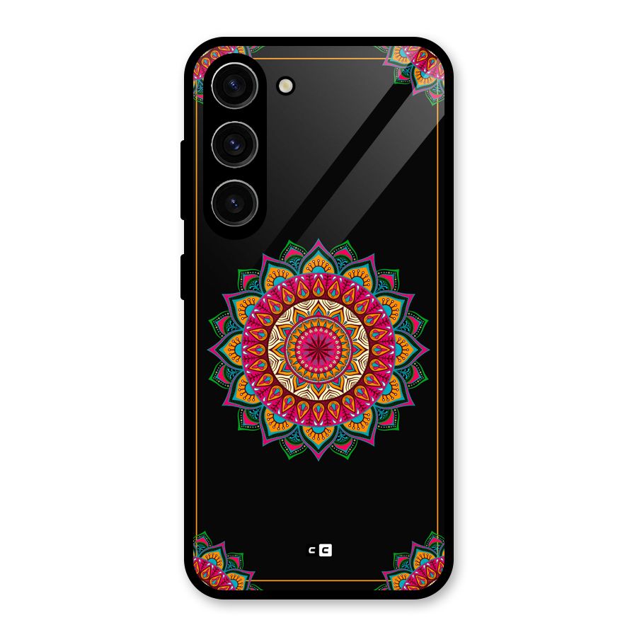 Amazing Mandala Art Glass Back Case for Galaxy S23