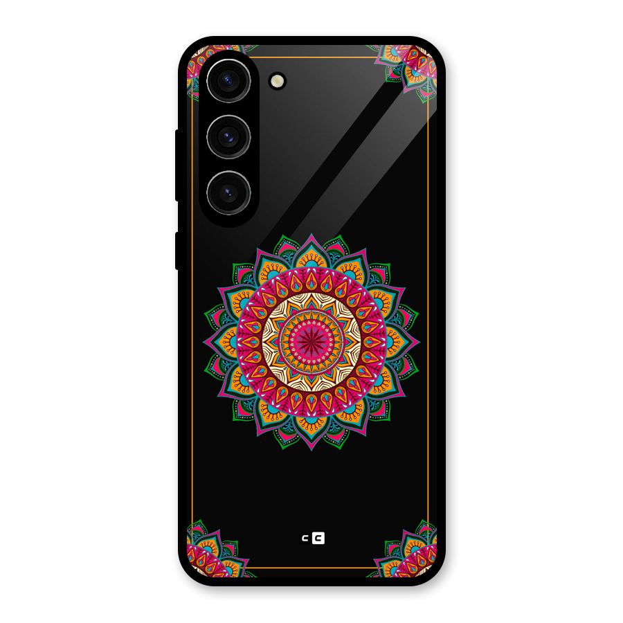 Amazing Mandala Art Glass Back Case for Galaxy S23 Plus
