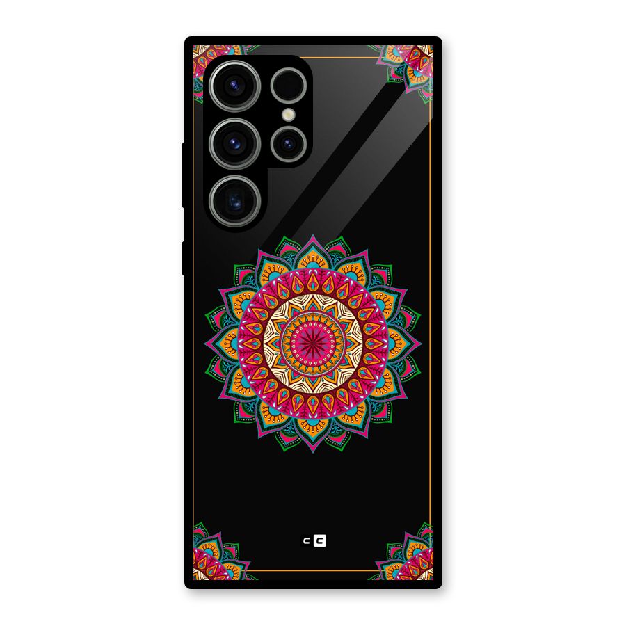 Amazing Mandala Art Glass Back Case for Galaxy S23 Ultra