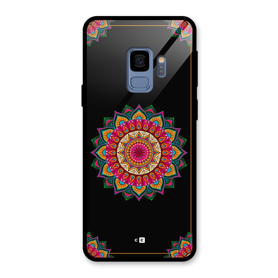Amazing Mandala Art Glass Back Case for Galaxy S9