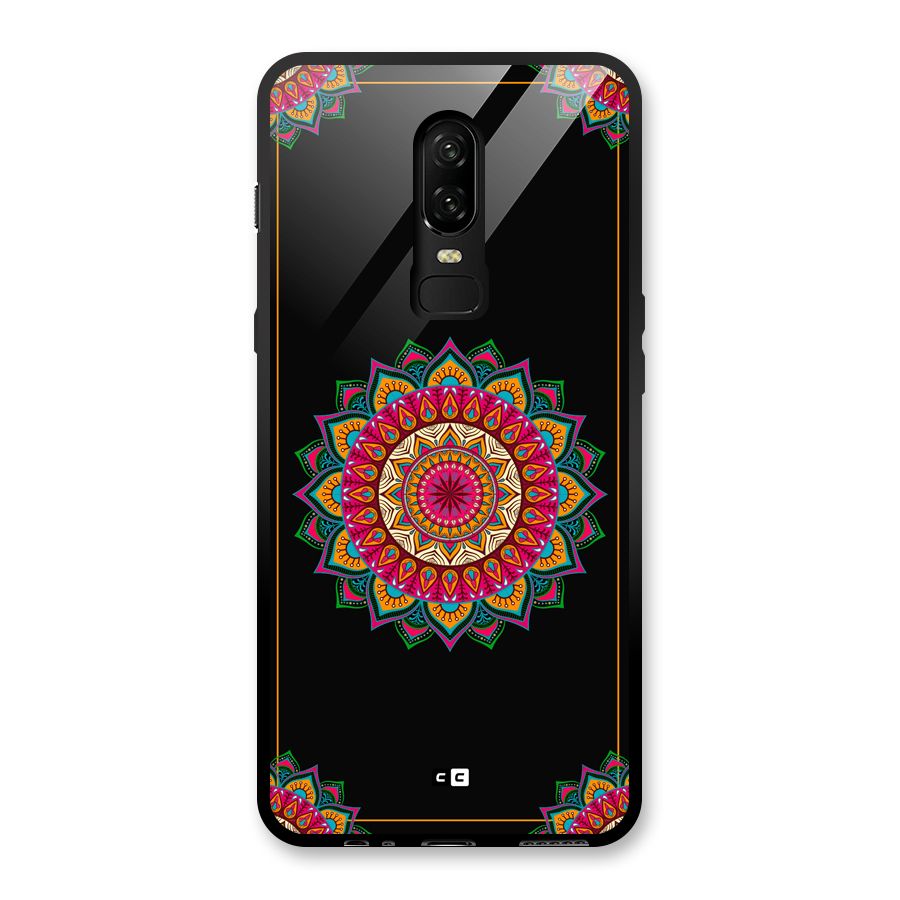 Amazing Mandala Art Glass Back Case for OnePlus 6