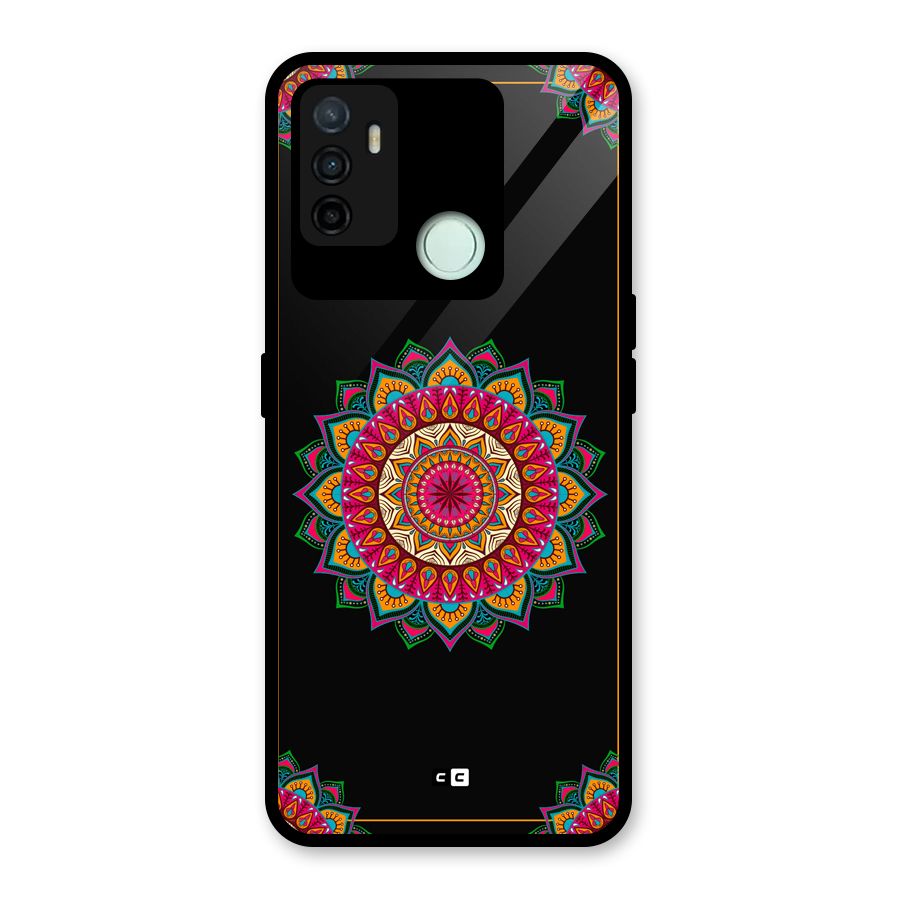 Amazing Mandala Art Glass Back Case for Oppo A53