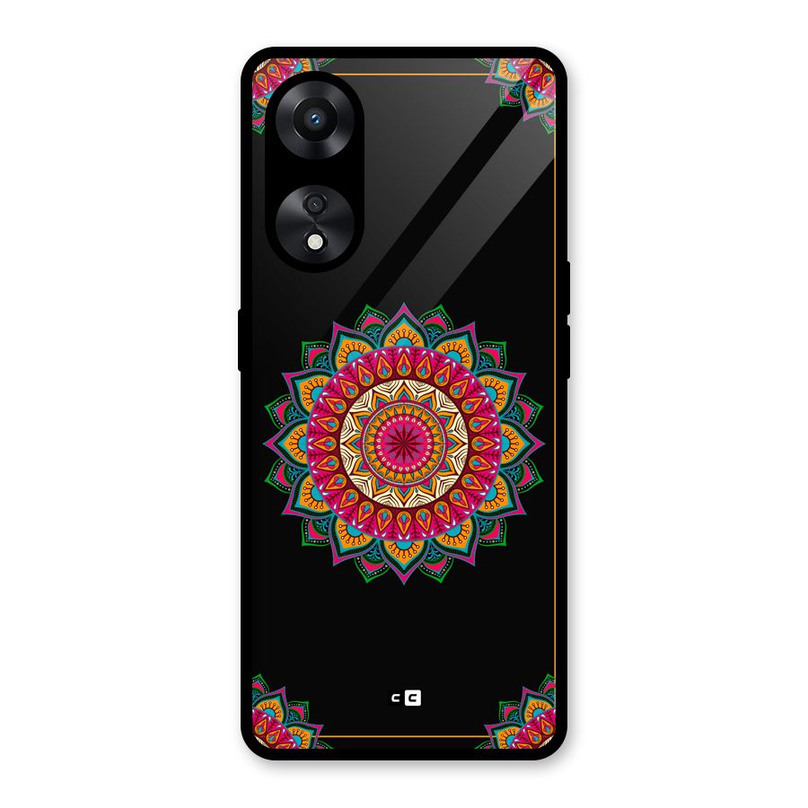 Amazing Mandala Art Glass Back Case for Oppo A78