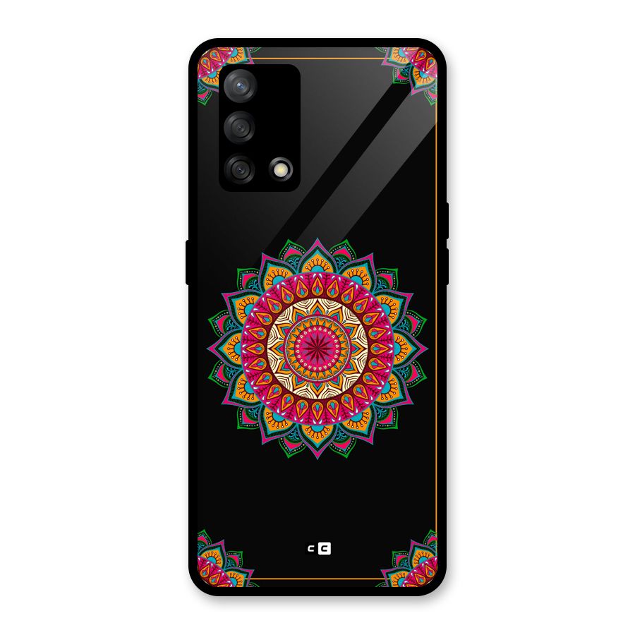 Amazing Mandala Art Glass Back Case for Oppo F19s