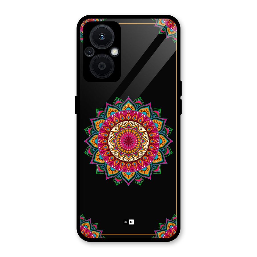 Amazing Mandala Art Glass Back Case for Oppo F21s Pro 5G