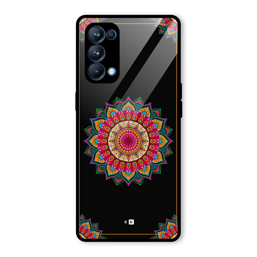 Amazing Mandala Art Glass Back Case for Oppo Reno5 Pro 5G