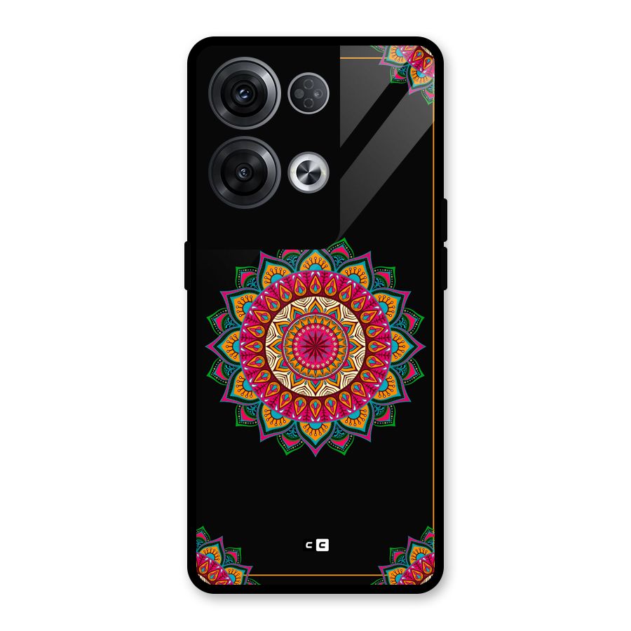 Amazing Mandala Art Glass Back Case for Oppo Reno8 Pro 5G