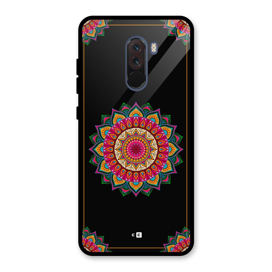 Amazing Mandala Art Glass Back Case for Poco F1