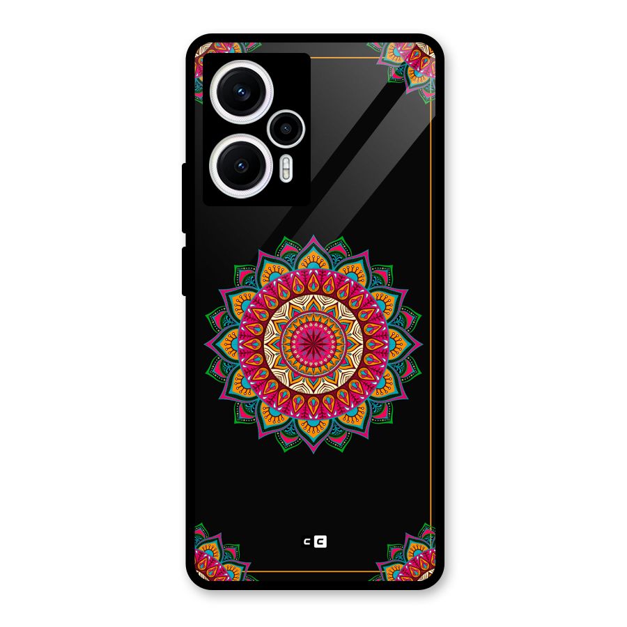 Amazing Mandala Art Glass Back Case for Poco F5