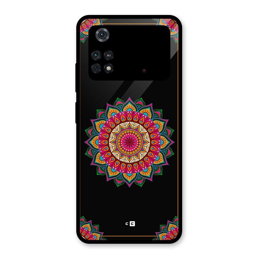 Amazing Mandala Art Glass Back Case for Poco M4 Pro 4G