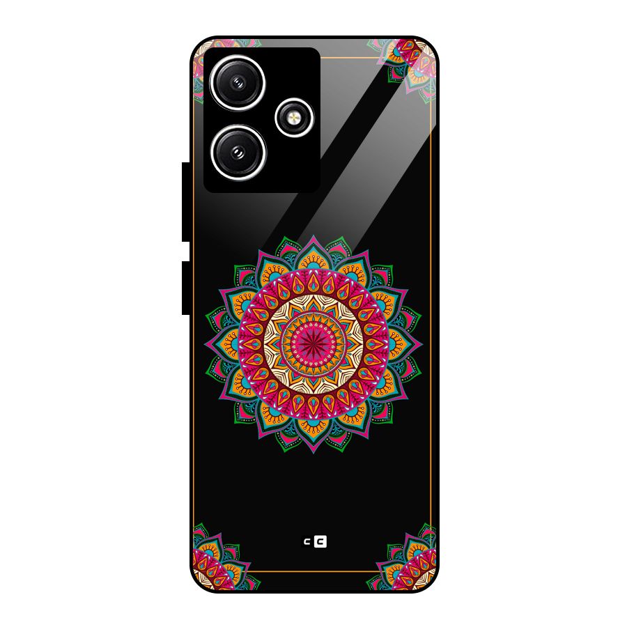 Amazing Mandala Art Glass Back Case for Poco M6 Pro