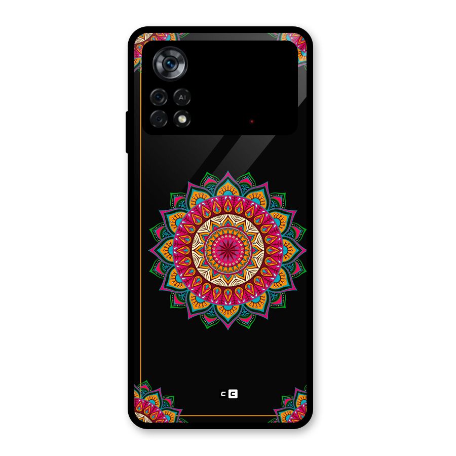 Amazing Mandala Art Glass Back Case for Poco X4 Pro 5G