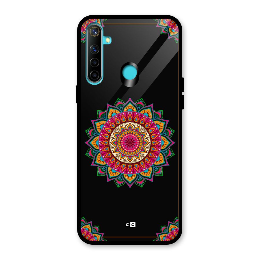 Amazing Mandala Art Glass Back Case for Realme 5