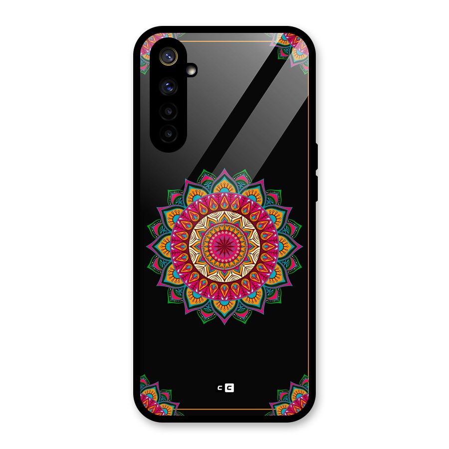 Amazing Mandala Art Glass Back Case for Realme 6