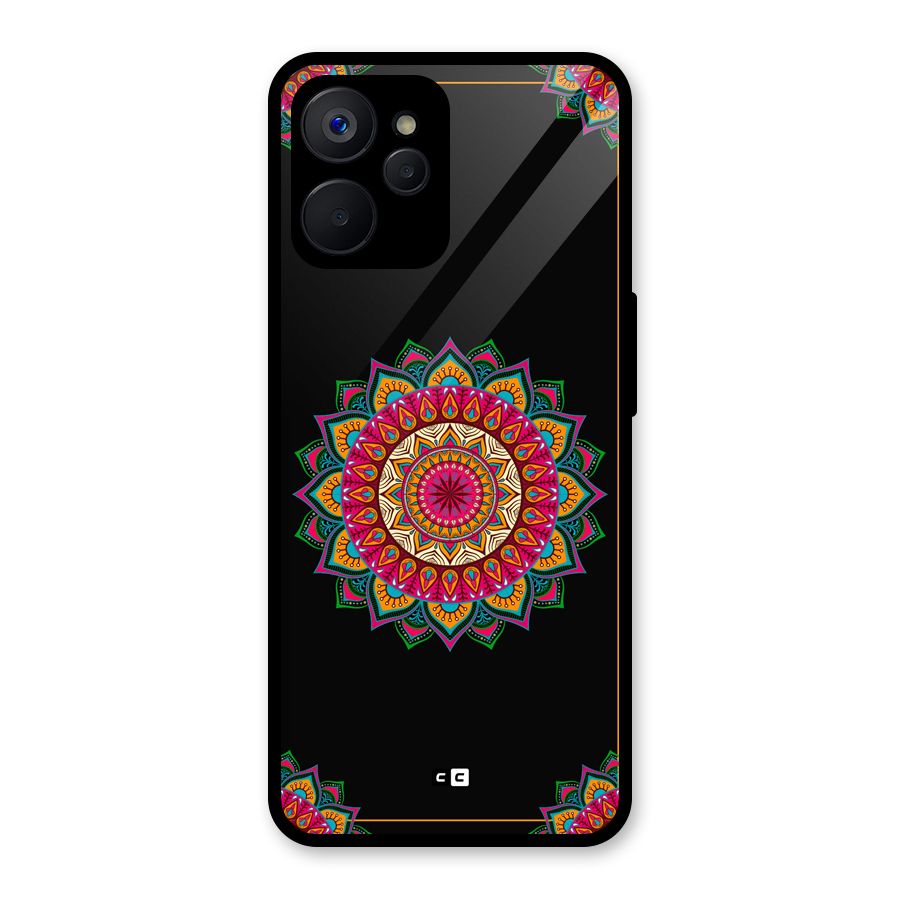 Amazing Mandala Art Glass Back Case for Realme 9i 5G