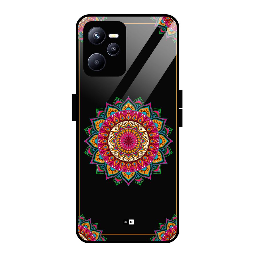 Amazing Mandala Art Glass Back Case for Realme C35
