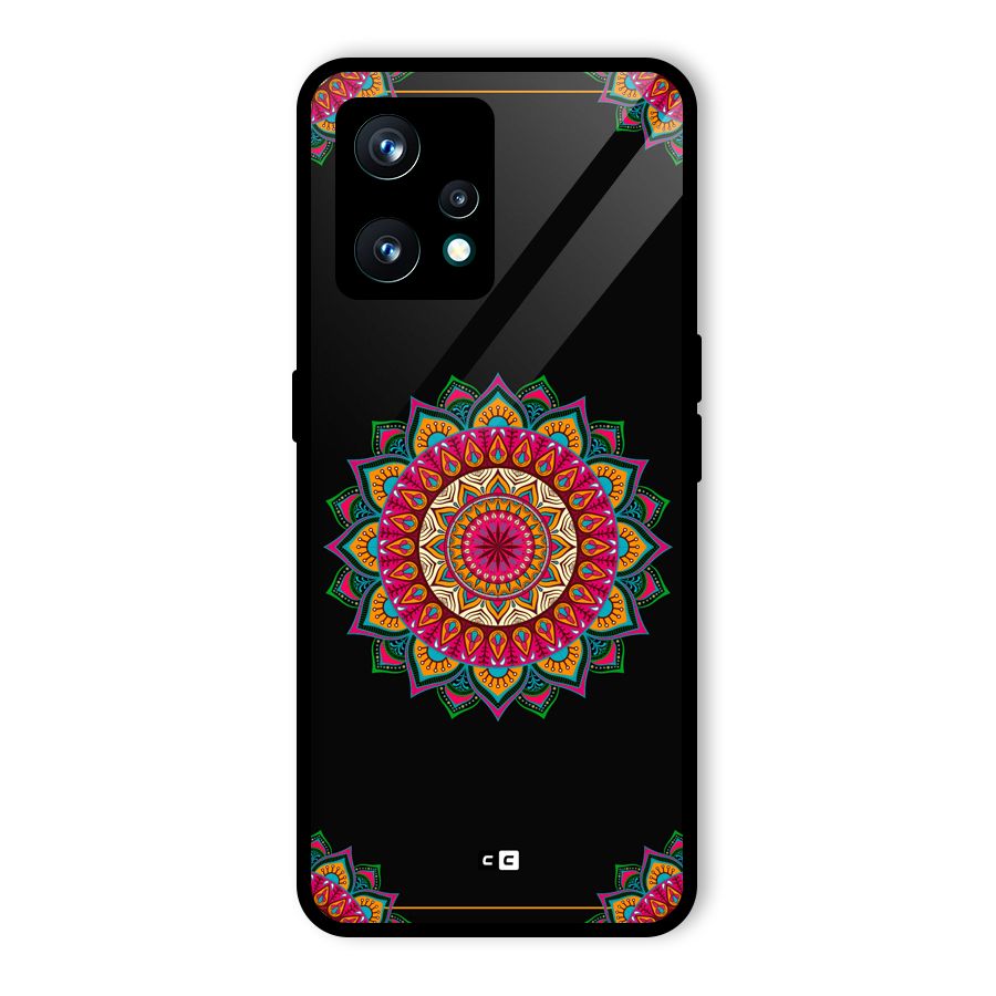 Amazing Mandala Art Glass Back Case for Realme Narzo 50 Pro