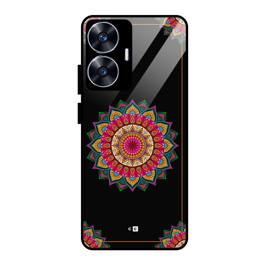 Amazing Mandala Art Glass Back Case for Realme Narzo N55