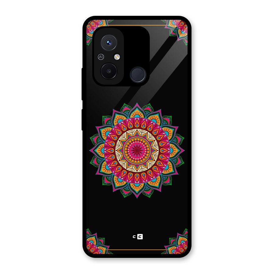 Amazing Mandala Art Glass Back Case for Redmi 12C