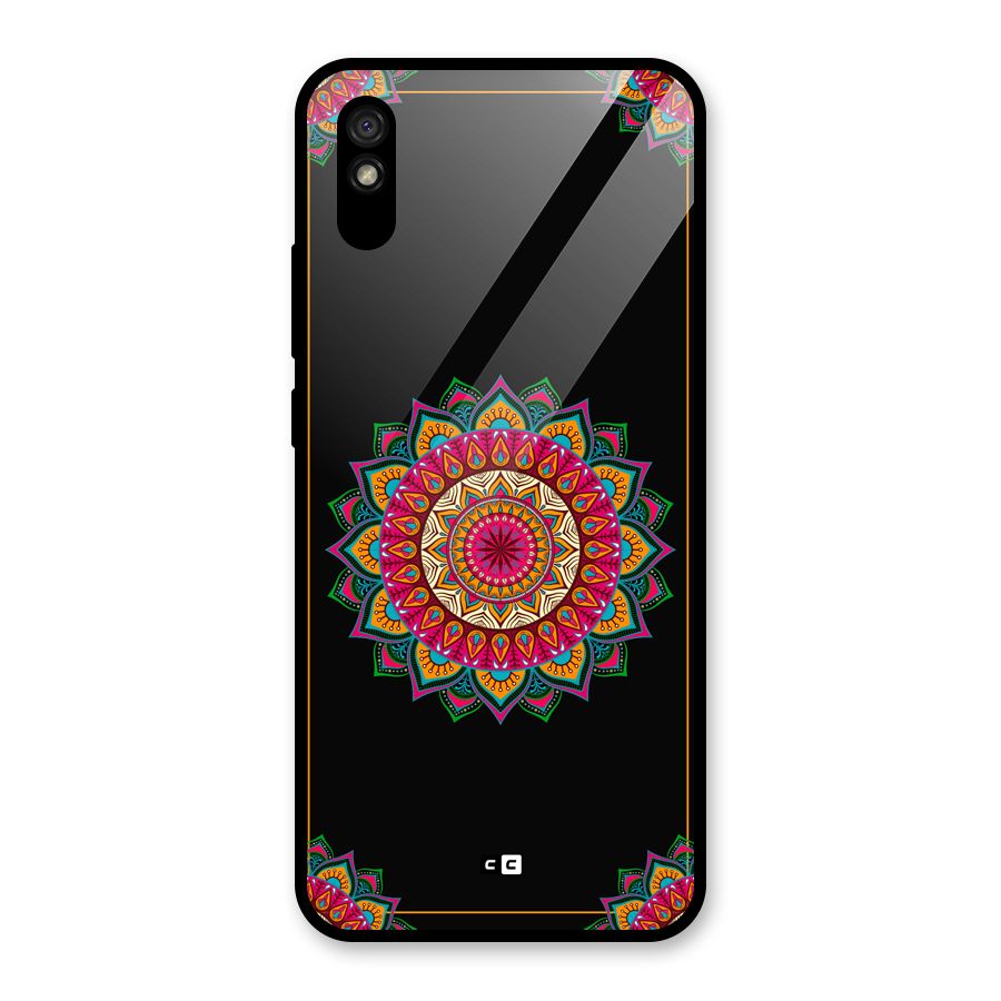 Amazing Mandala Art Glass Back Case for Redmi 9A