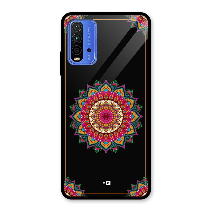 Amazing Mandala Art Glass Back Case for Redmi 9 Power