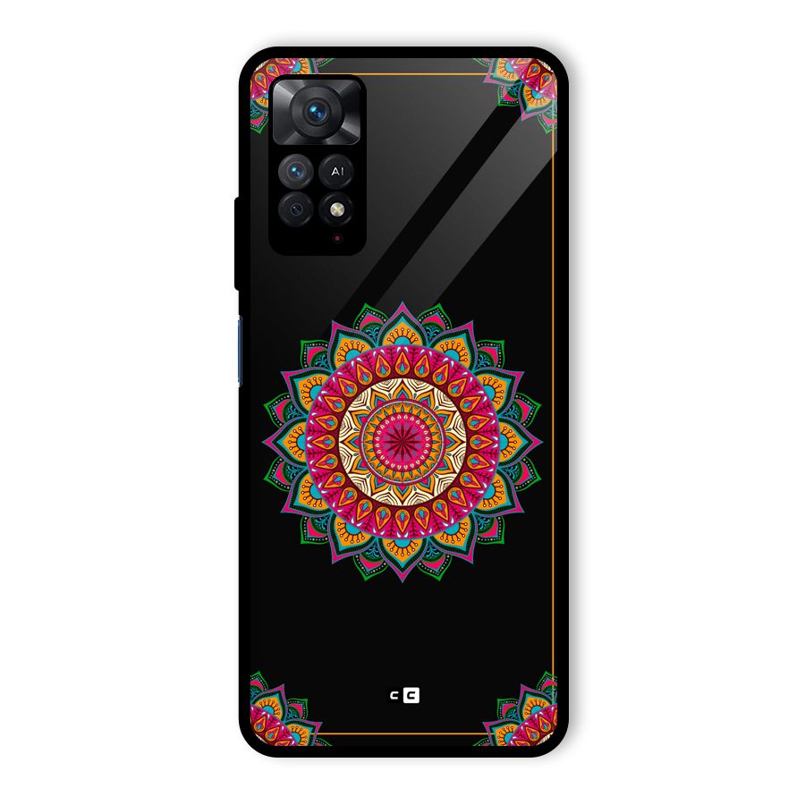 Amazing Mandala Art Glass Back Case for Redmi Note 11 Pro