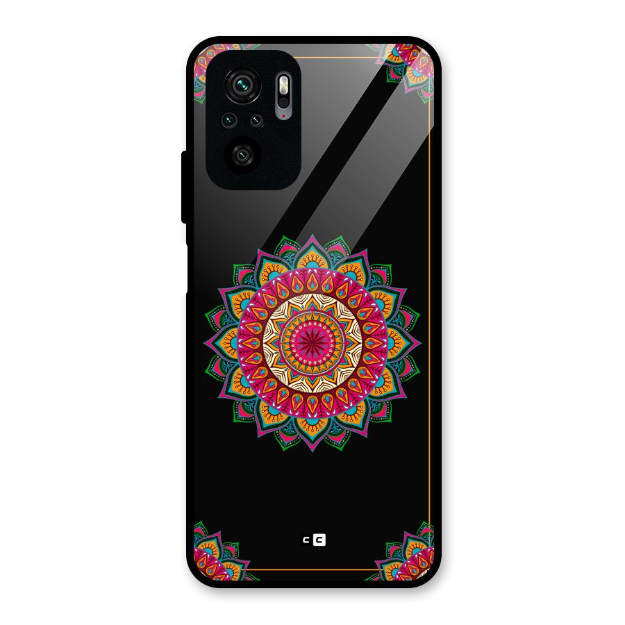 Amazing Mandala Art Glass Back Case for Redmi Note 11 SE