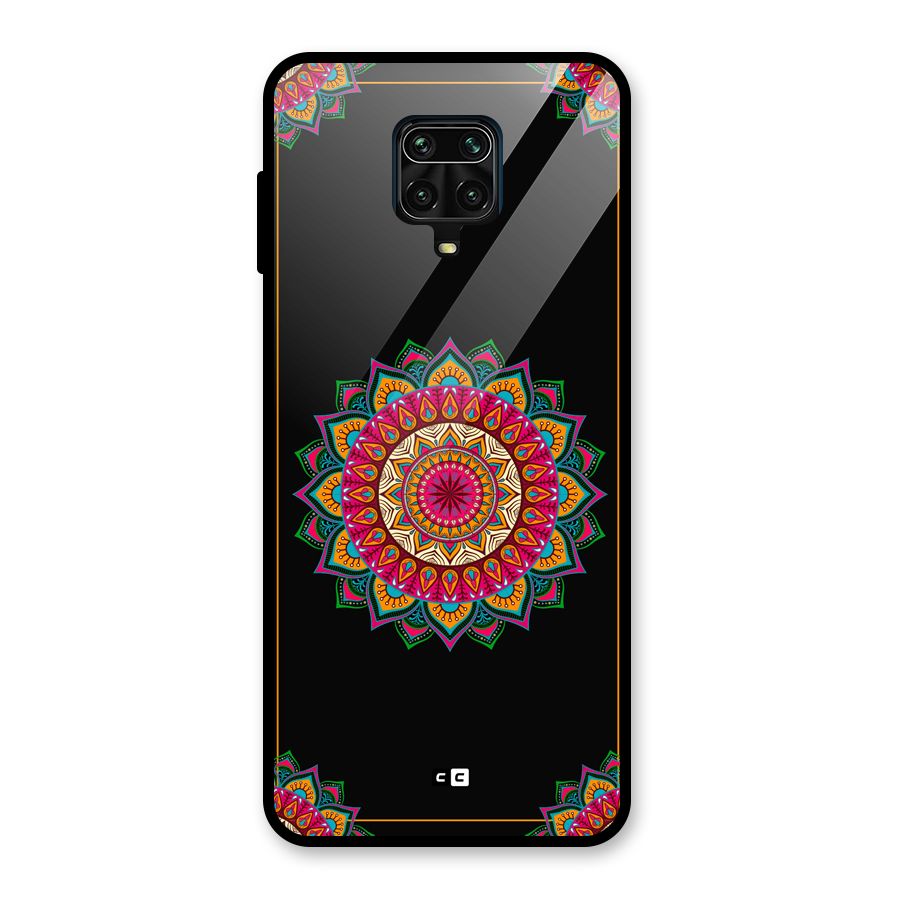 Amazing Mandala Art Glass Back Case for Redmi Note 9 Pro