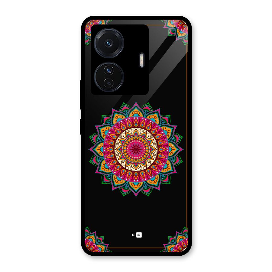 Amazing Mandala Art Glass Back Case for Vivo T1 Pro