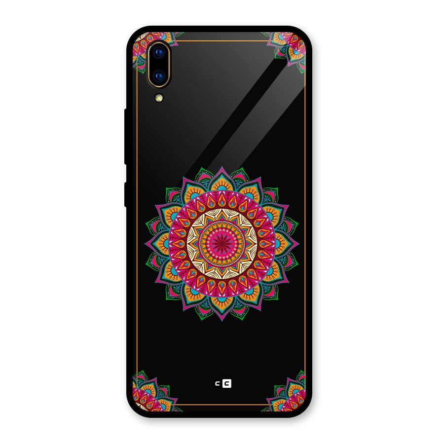 Amazing Mandala Art Glass Back Case for Vivo V11 Pro
