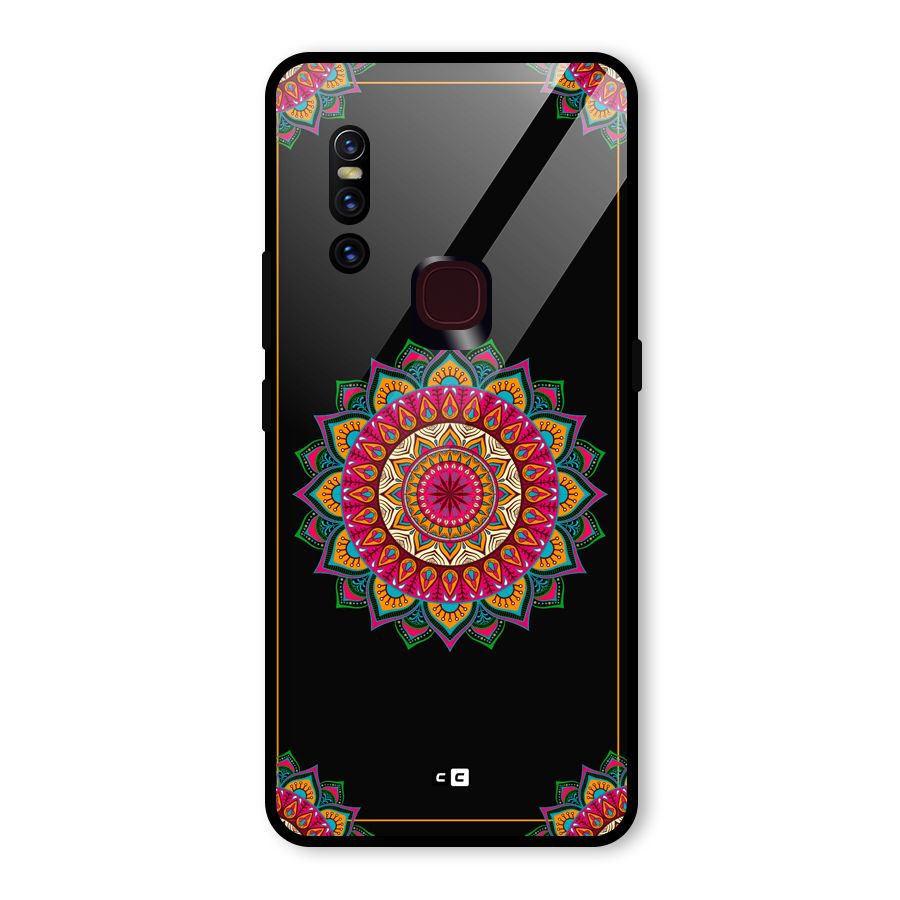 Amazing Mandala Art Glass Back Case for Vivo V15