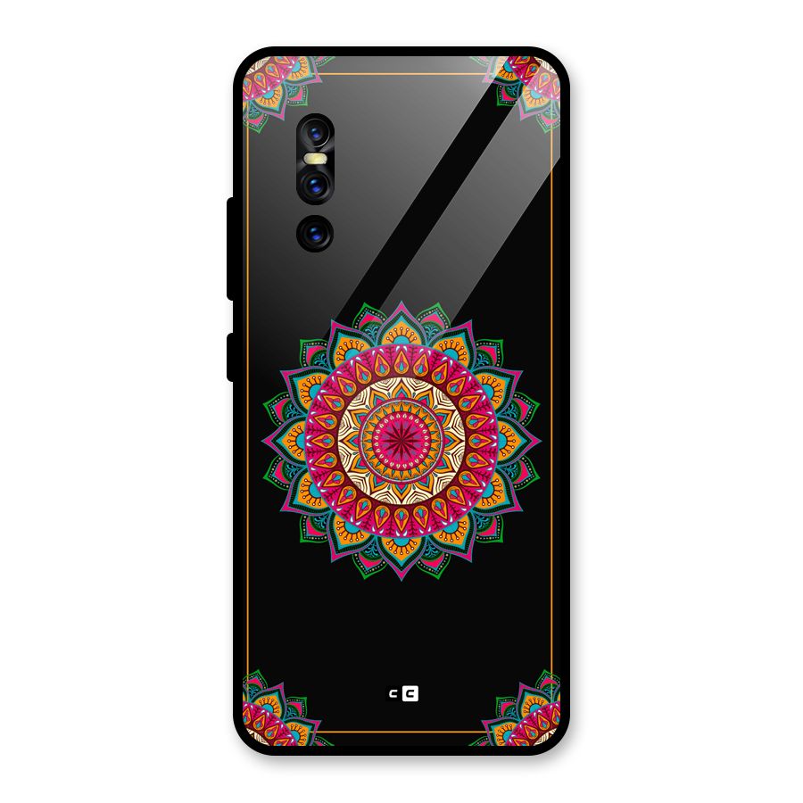Amazing Mandala Art Glass Back Case for Vivo V15 Pro