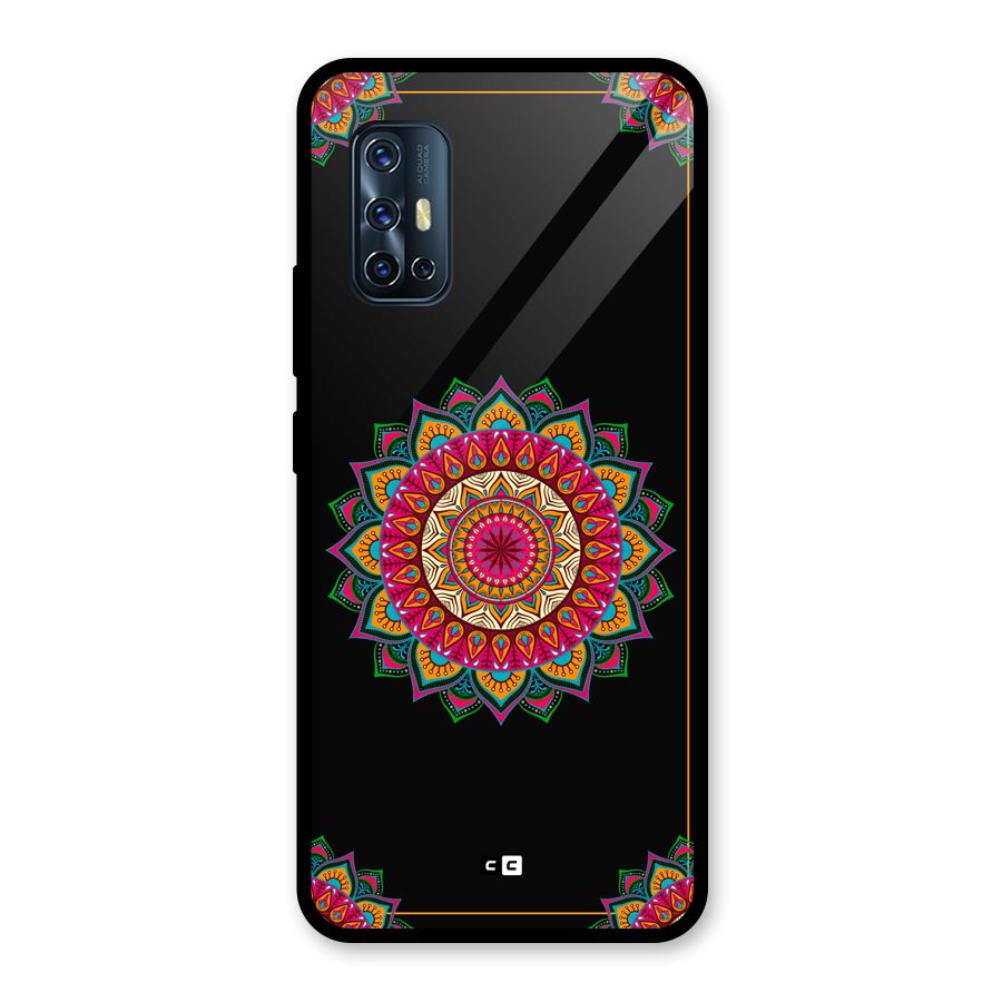 Amazing Mandala Art Glass Back Case for Vivo V17