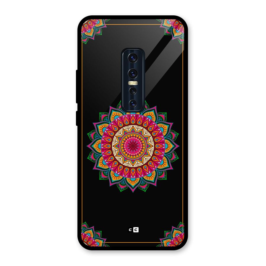 Amazing Mandala Art Glass Back Case for Vivo V17 Pro