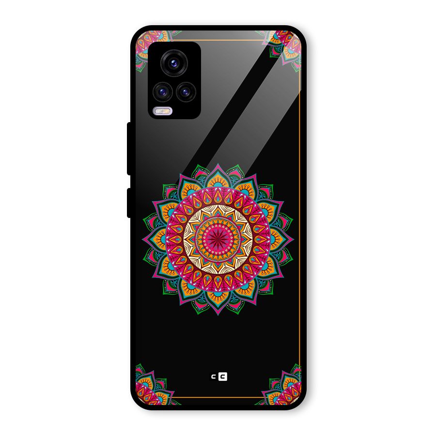 Amazing Mandala Art Glass Back Case for Vivo V20 2021