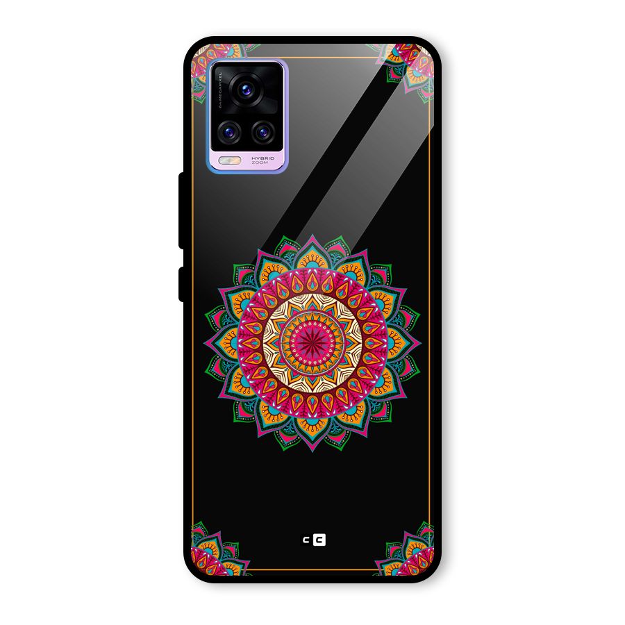 Amazing Mandala Art Glass Back Case for Vivo V20 Pro