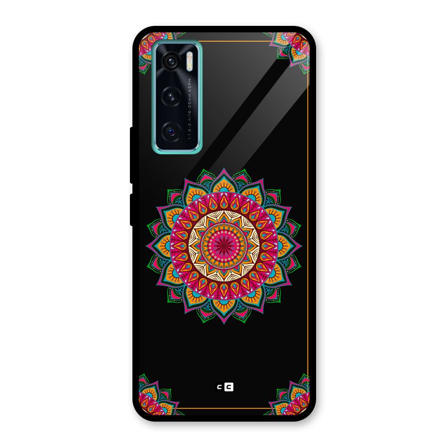 Amazing Mandala Art Glass Back Case for Vivo V20 SE