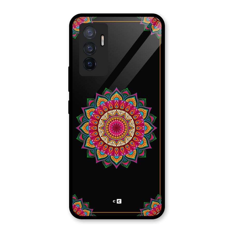 Amazing Mandala Art Glass Back Case for Vivo V23e
