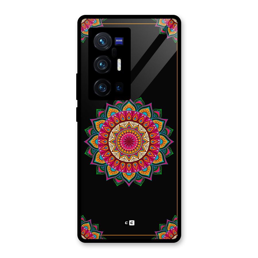 Amazing Mandala Art Glass Back Case for Vivo X70 Pro Plus