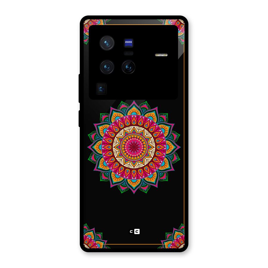 Amazing Mandala Art Glass Back Case for Vivo X80 Pro