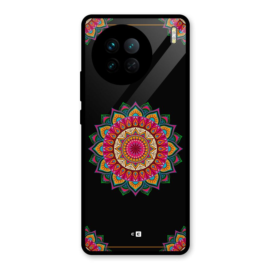Amazing Mandala Art Glass Back Case for Vivo X90