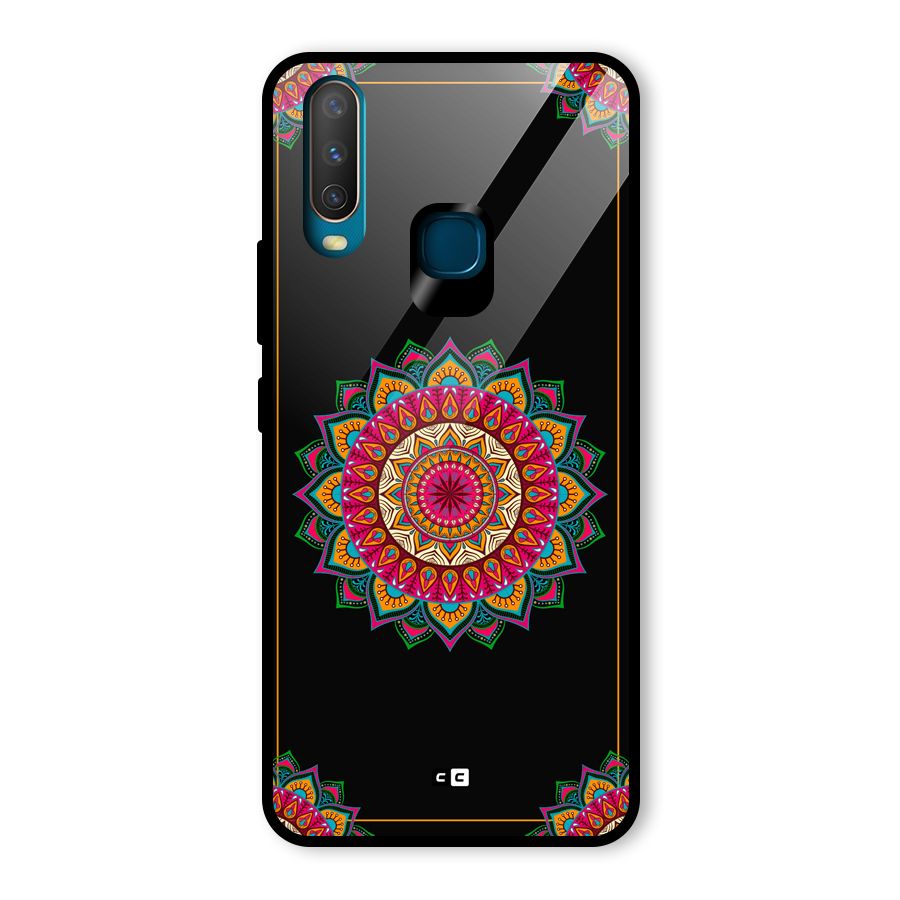 Amazing Mandala Art Glass Back Case for Vivo Y15