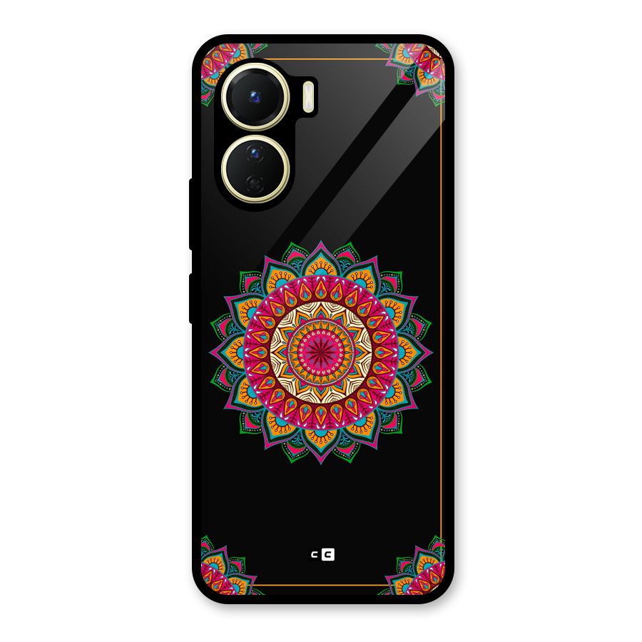 Amazing Mandala Art Glass Back Case for Vivo Y16