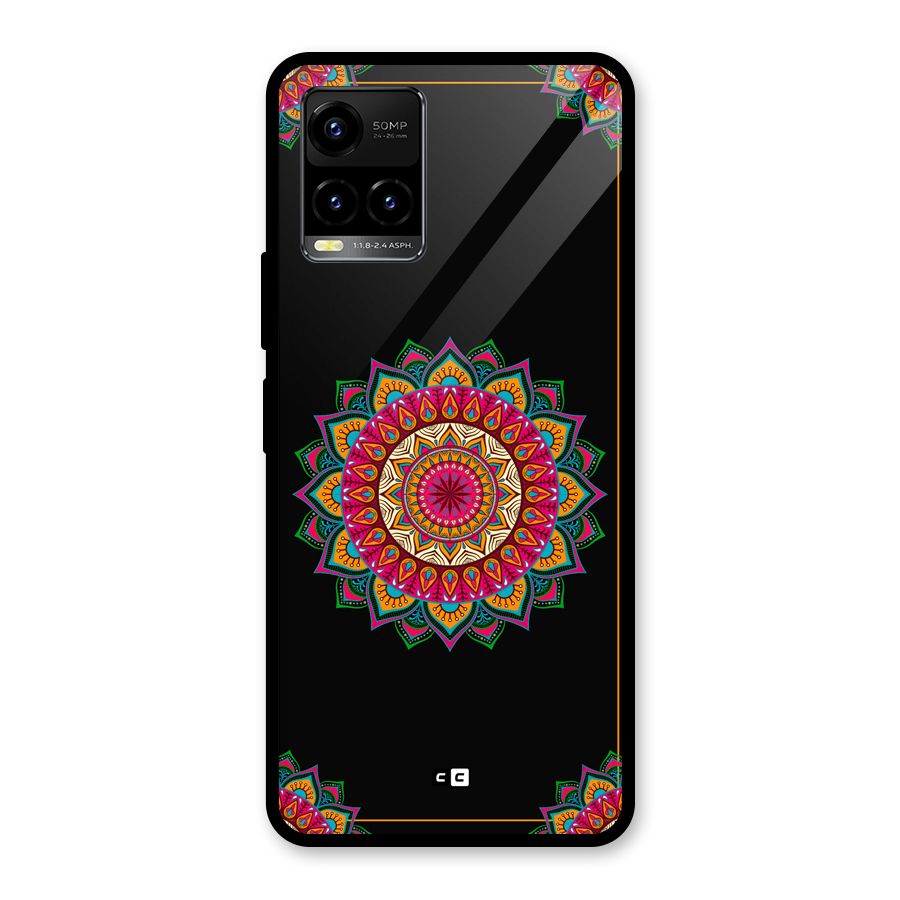 Amazing Mandala Art Glass Back Case for Vivo Y21T