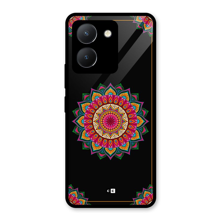 Amazing Mandala Art Glass Back Case for Vivo Y36