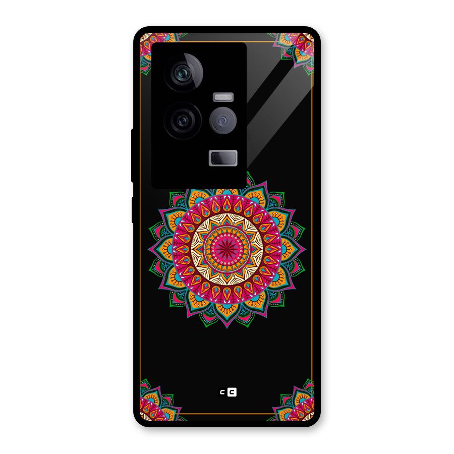 Amazing Mandala Art Glass Back Case for Vivo iQOO 11 5G