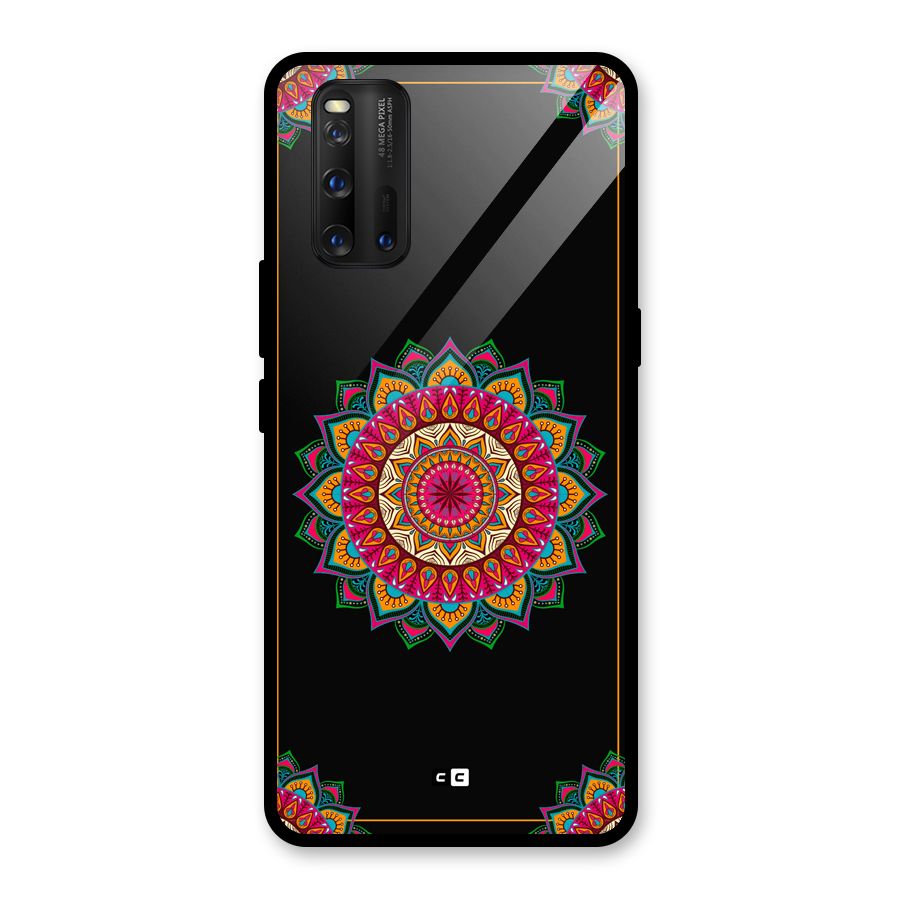 Amazing Mandala Art Glass Back Case for Vivo iQOO 3