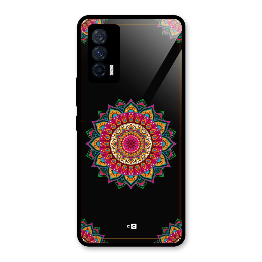 Amazing Mandala Art Glass Back Case for Vivo iQOO 7 5G