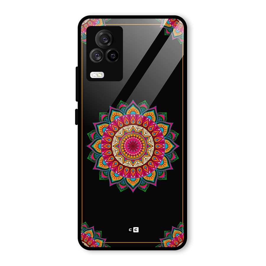 Amazing Mandala Art Glass Back Case for Vivo iQOO 7 Legend 5G