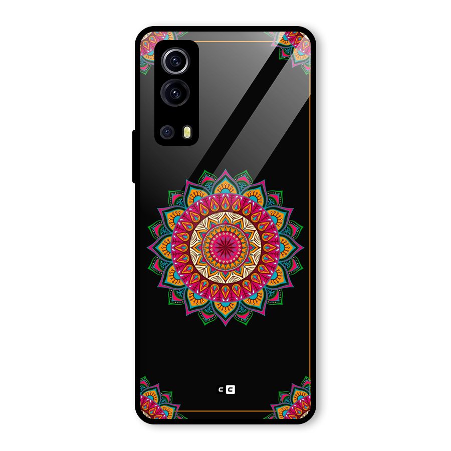 Amazing Mandala Art Glass Back Case for Vivo iQOO Z3